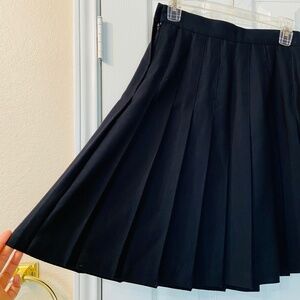 Vintage 90s WILLOW RIDGE Blue-Black Pleated Skirt size S